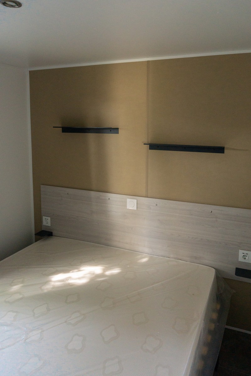 Chambre parents du mobil home neuf 2 chambres TRIGANO Evo 29