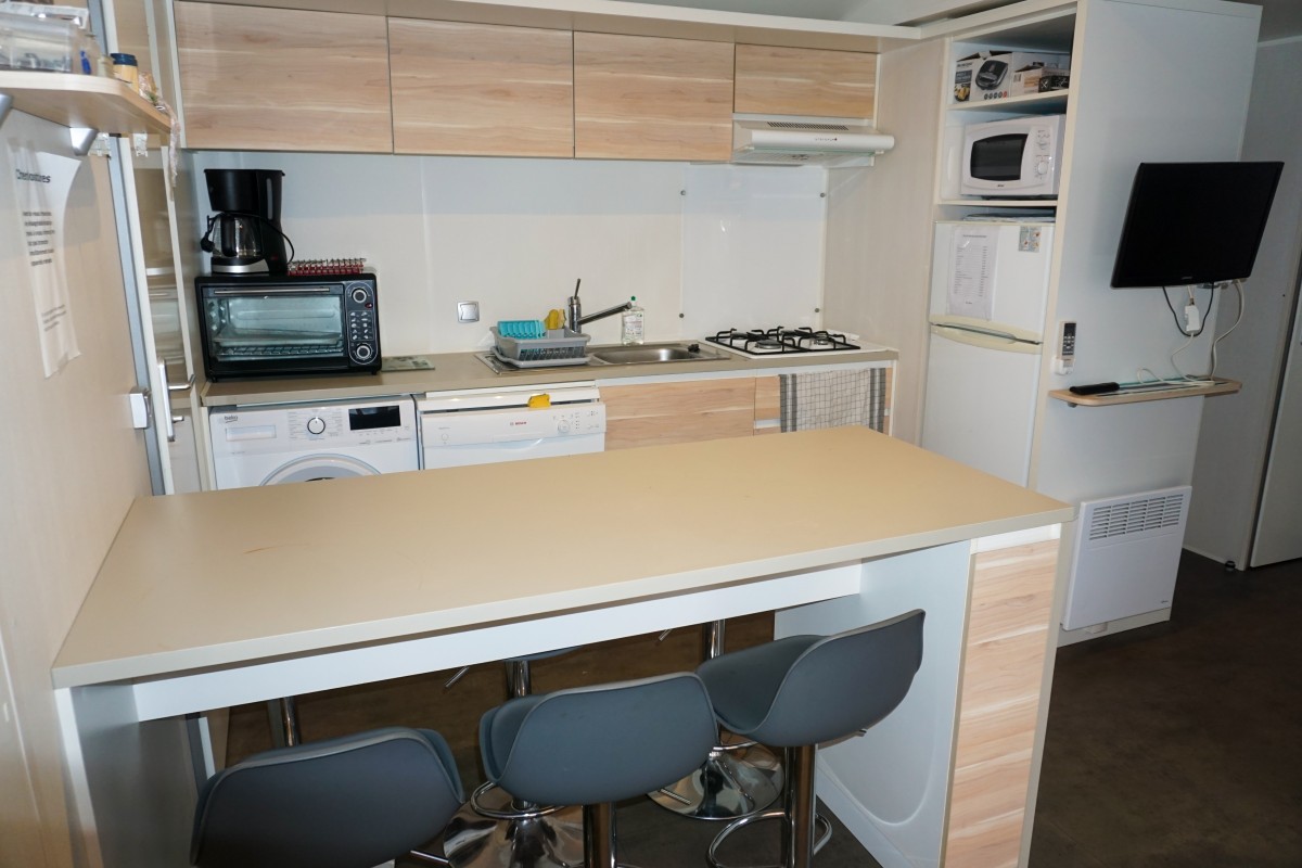 Cuisine équipée du mobil home occasion 3 chambres O'hara 884 2015