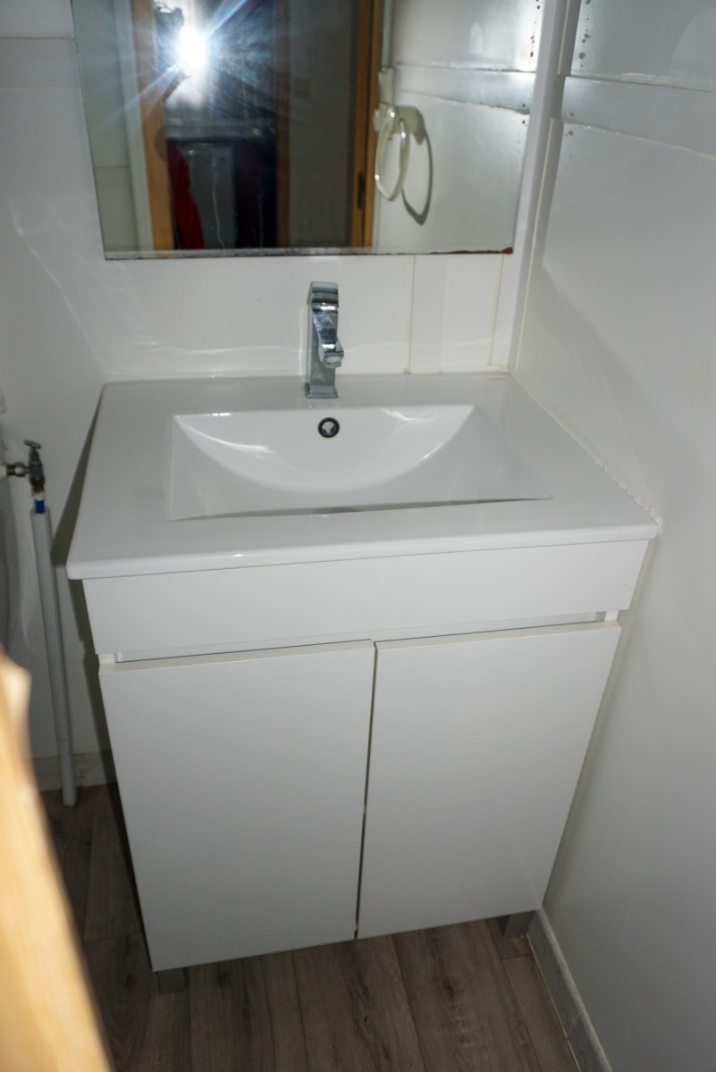 Salle de bain du mobil home occasion 3 chambres SUN ROLLER 2003