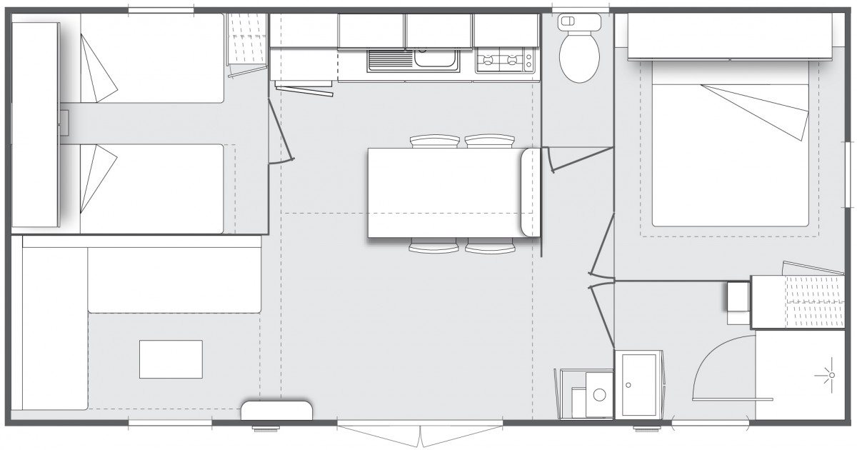 Plan de Mobil Home O'Hara 784 2 chambres 2015