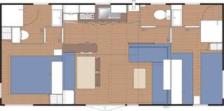 Plan du mobil home O'HARA 834 2S 2007 avec emplacement Camping Le Bosc d'en Roug