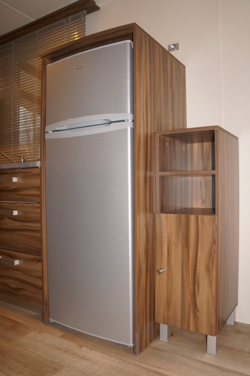 Frigo congélateur gris alu dans le mobil home IRM Saphir panoramique 2011
