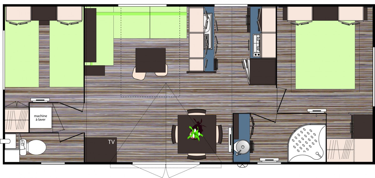 Plan du mobil home O'HARA O'Tiny 880 Prestige 2006