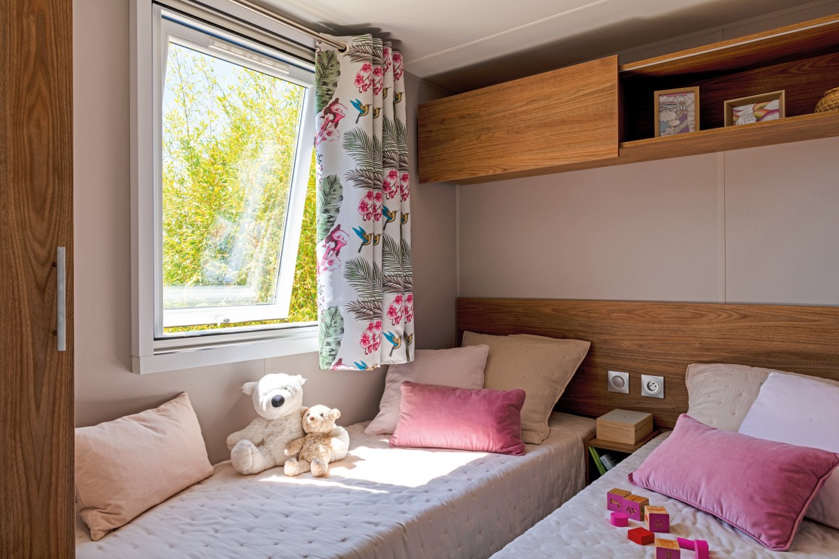 Chambre enfants du mobil home neuf 3 chambres IRM Pivoine